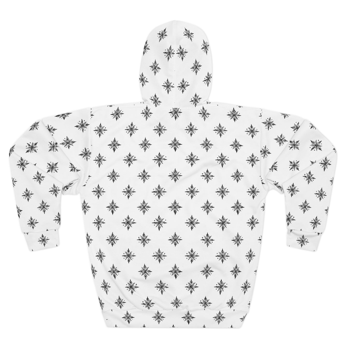 Unisex Pullover Hoodie Geometric Snowflake 001 White