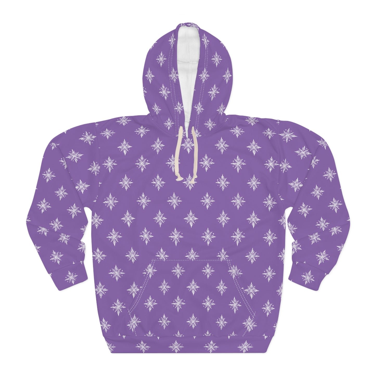 Unisex Pullover Hoodie Geometric Snowflake 002 Light Purple