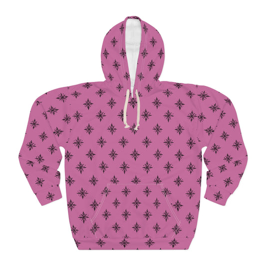 Unisex Pullover Hoodie Geometric Snowflake 001 Light Pink