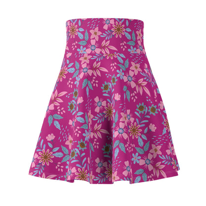 Women's Skater Skirt - Floral - Pink