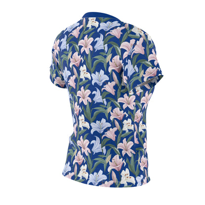 Women's Cut & Sew Tee - Flower Floret Print - Blue