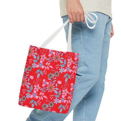 Tote Bag - Floral - Red