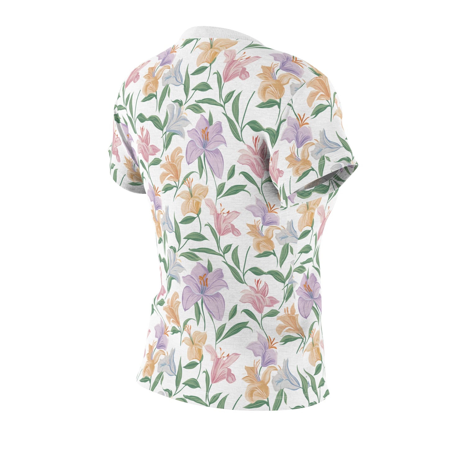 Women's Cut & Sew Tee - Flower Bouquet Print - White