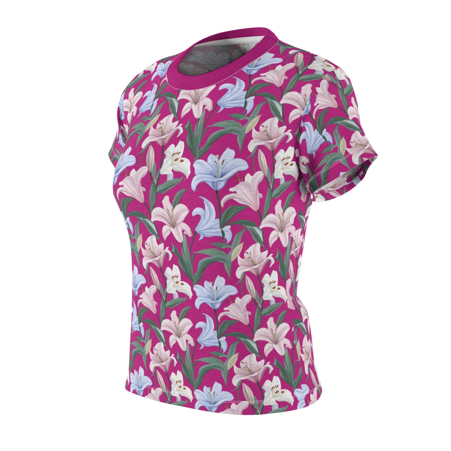 Women's Cut & Sew Tee - Flower Floret Print - Pink