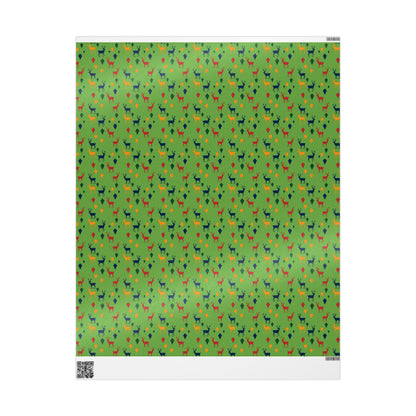 Wrapping Papers Christmas Reindeer Green