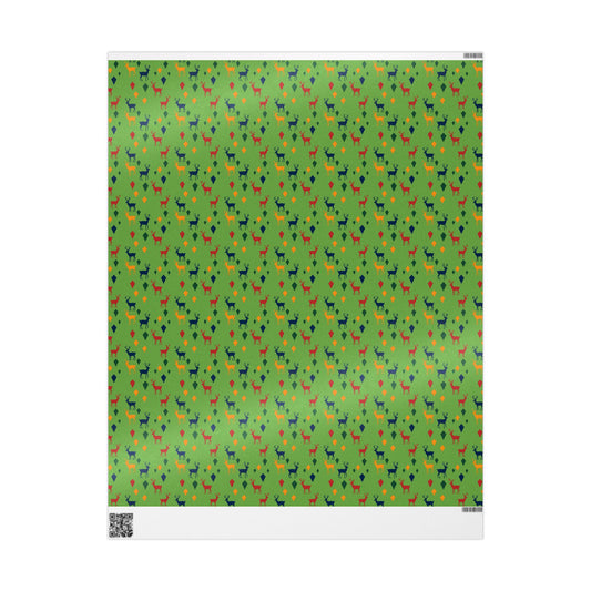 Wrapping Papers Christmas Reindeer Green