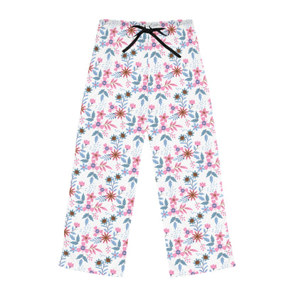 Women's Pajama Pants - Floral - White