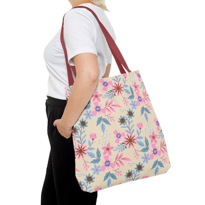 Tote Bag - Floral - Beige