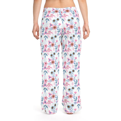 Women's Pajama Pants - Floral - White