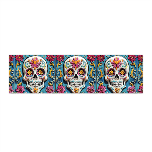 Sugar Skull Bumper Stickers 001, Day of the Dead Dia de Los Muertos, Halloween Decor - Car Decals, Laptop Stickers, Mexican